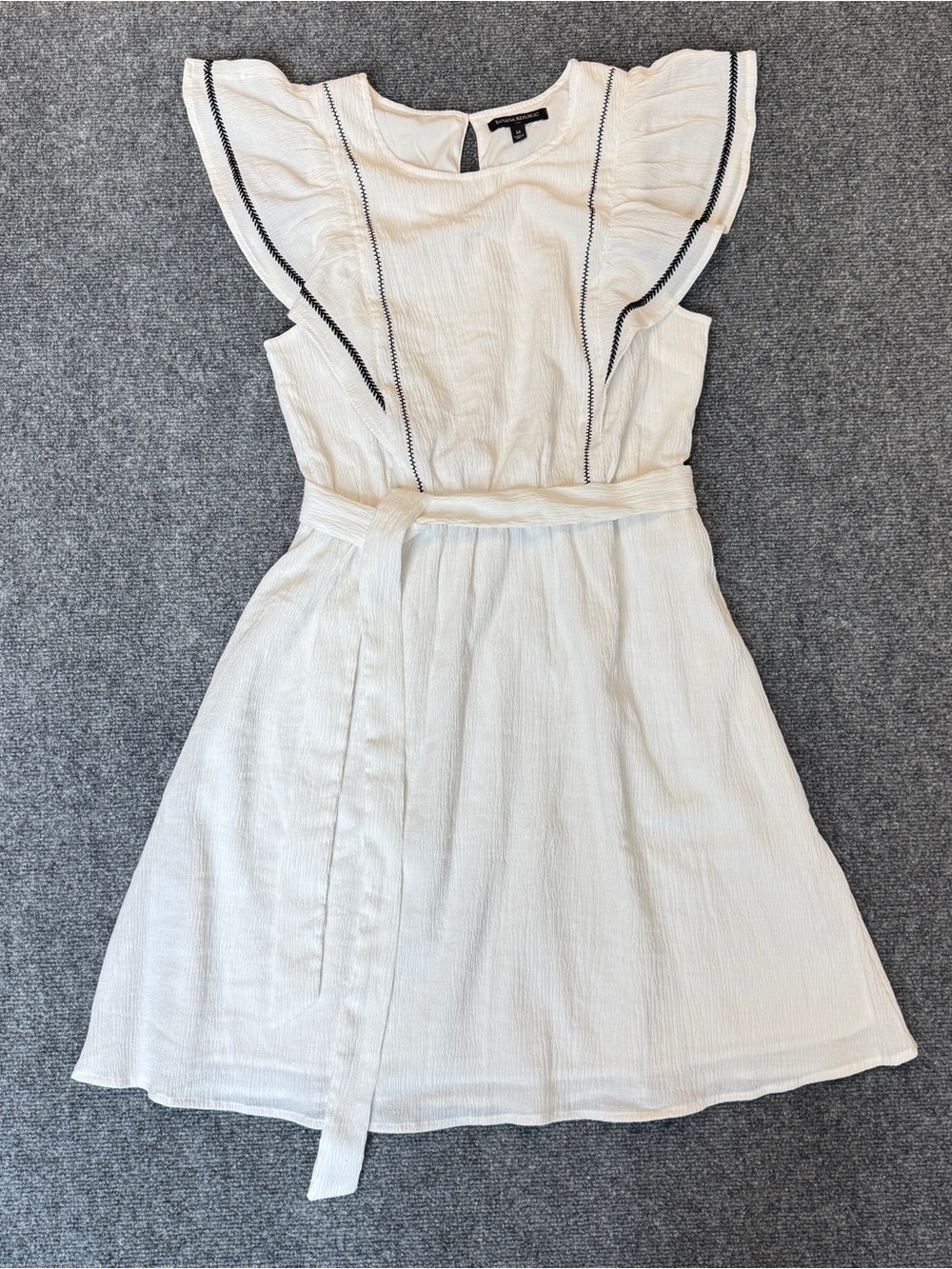 Banana Republic White Mini Dress with Black Trim